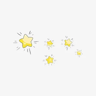 闪亮的卡通五角星免抠