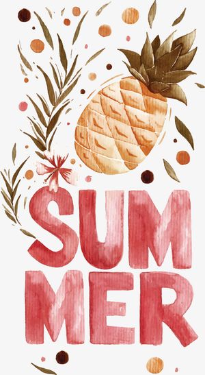 夏日水果橙色菠萝免抠