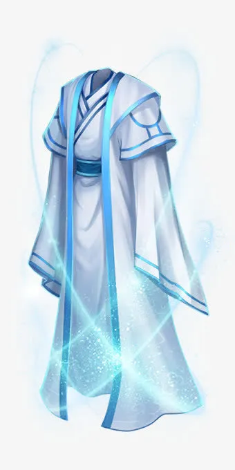 古风蓝色游戏人物服饰免抠