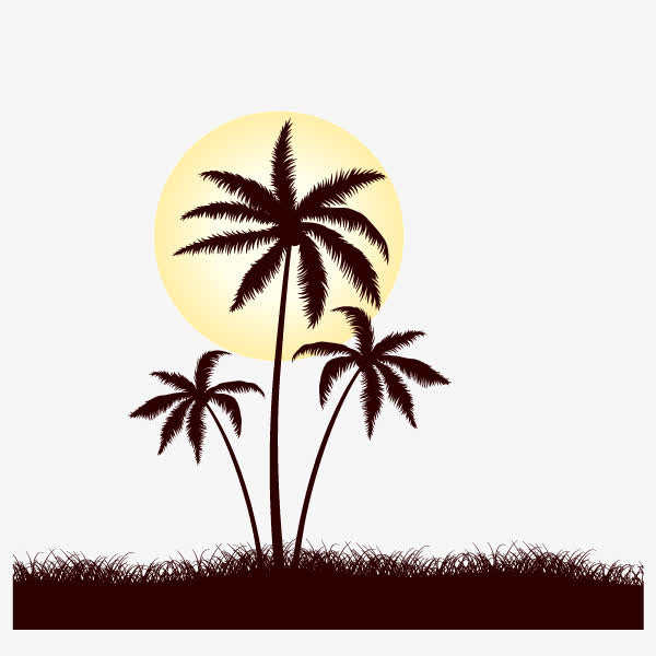 椰子树剪影背景装饰