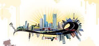 卡通扁平城市背景高清