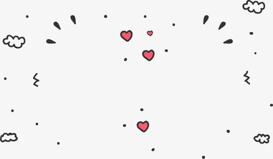 手绘红色爱心免抠
