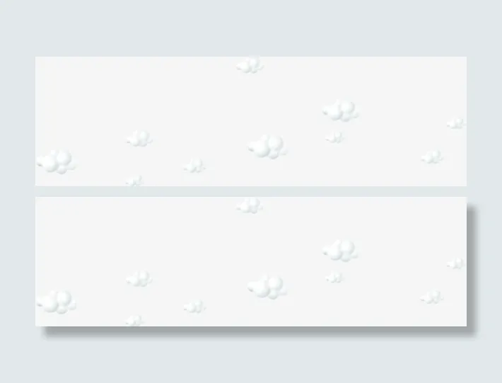 白色卡通可爱云纹设计免抠