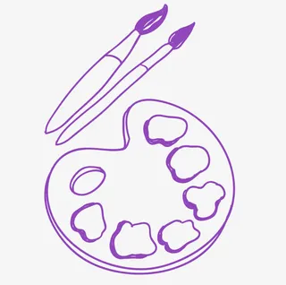 扁平化手绘美术用品免抠