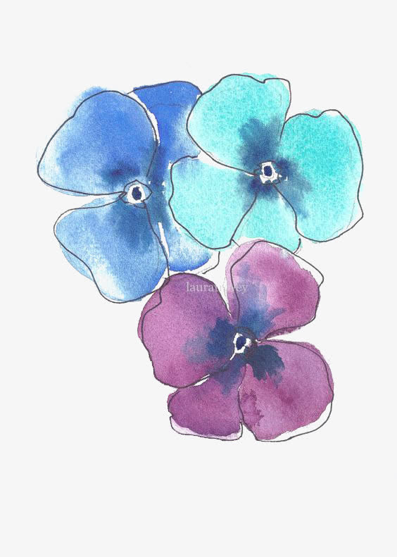 水彩花免抠