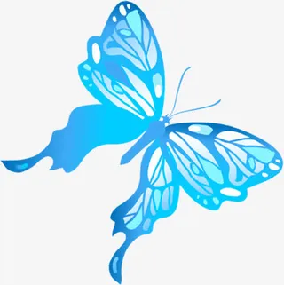 春天蓝色蝴蝶服饰装饰免抠装饰动物元素