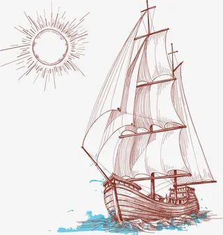 复古风格插画免抠