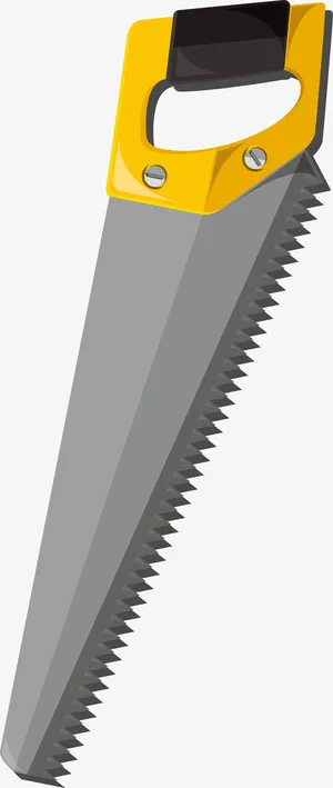 手绘灰色锯齿锯子免抠