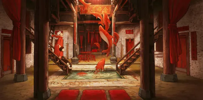 手绘梦幻武术人物免抠