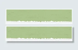 绿色矢量撕裂纸张免抠