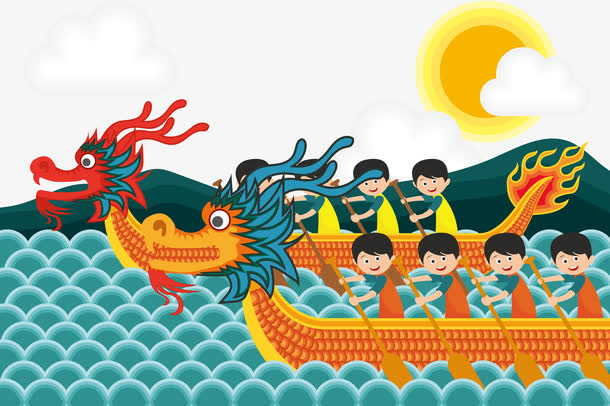 龙舟冲刺矢量免抠
