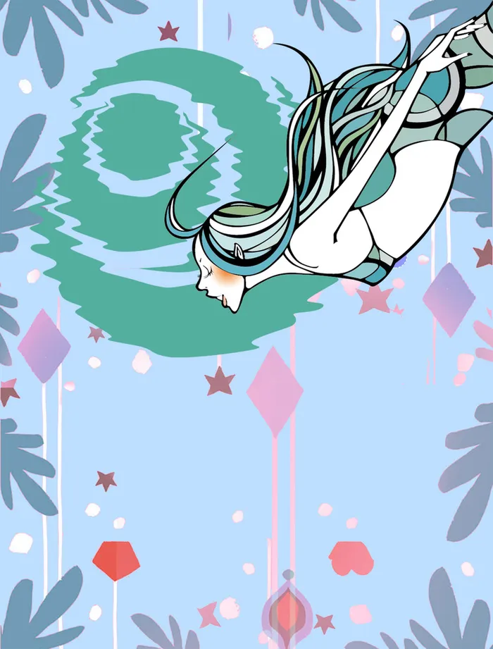 女神节海的女儿手绘海报背景高清