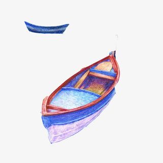小船儿手绘图素材图片免抠