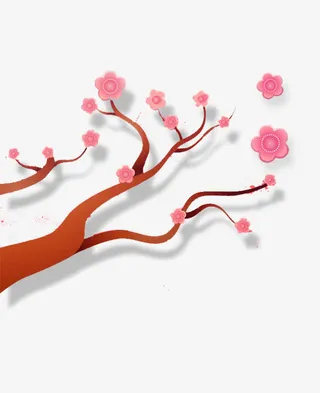 3D微立体梅花装饰免抠