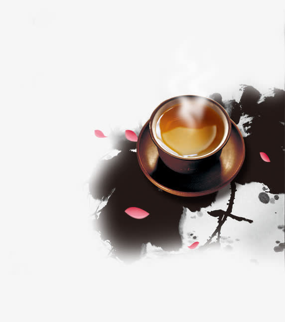 茶具墨迹免抠
