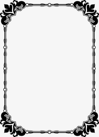 手绘黑色藤蔓边框免抠