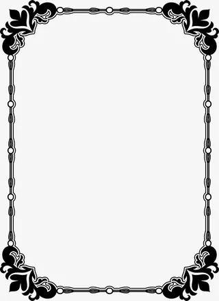 手绘黑色藤蔓边框免抠