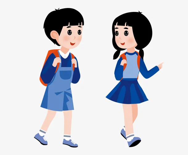卡通小学生卡通小孩免抠