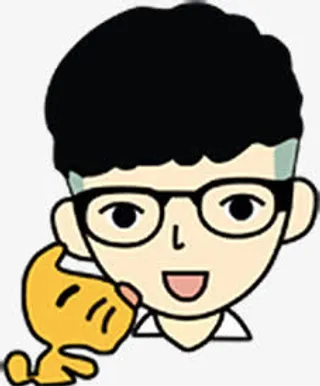 眼镜卷发男孩招聘海报免抠