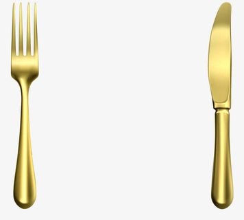 奢华金色刀叉免抠