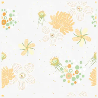 橘色小碎花矢量免抠装饰花纹元素