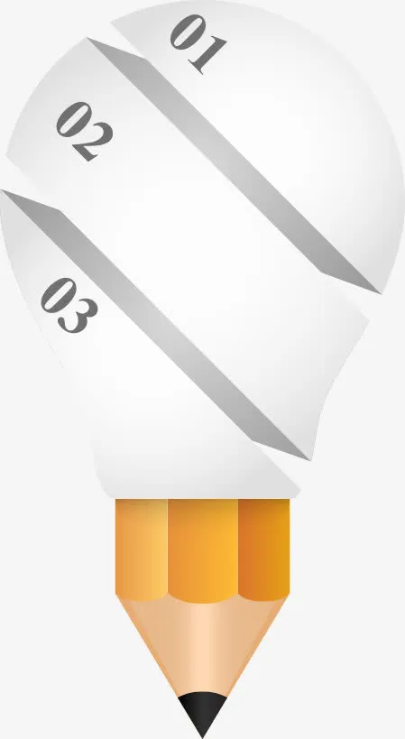 矢量创意灯炮铅笔信息免抠