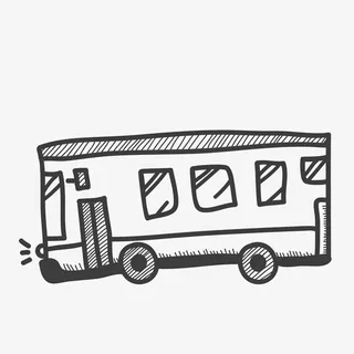 大巴公交车简笔画免抠