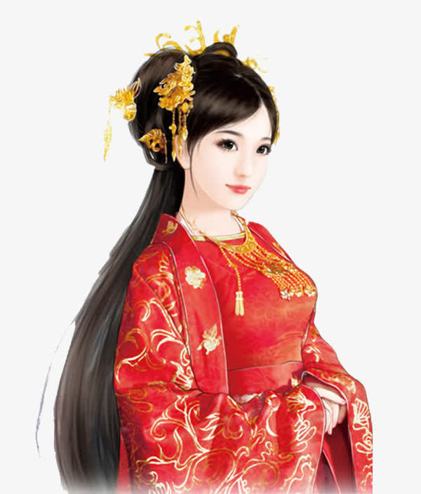 红衣新娘妆免抠