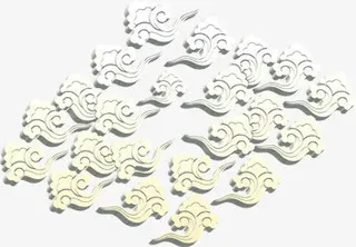 简约白色云纹设计免抠