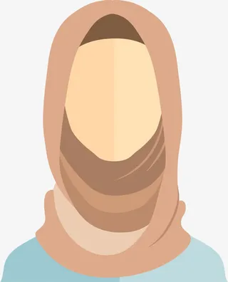 戴着头巾的矢量头像素材免抠