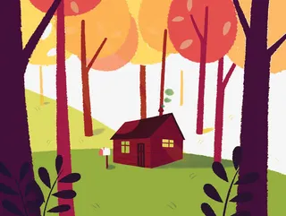 住在森林小屋的驯鹿免抠