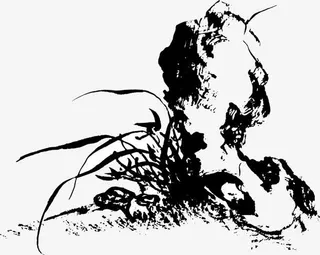 假山线条图免抠