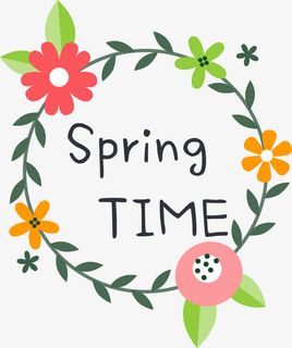 卡通春天花边花环免抠