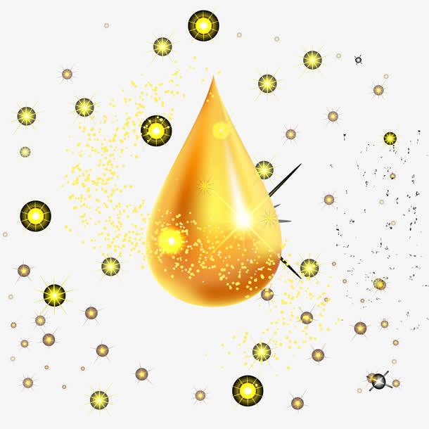 装饰金色水滴免抠