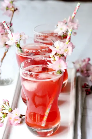 红色石榴饮品素材免抠