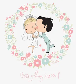 卡通婚礼人物免抠