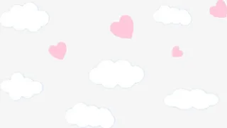 清新红心云朵图免抠