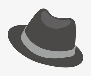 黑色休闲矢量免抠png男士礼帽帽子免抠