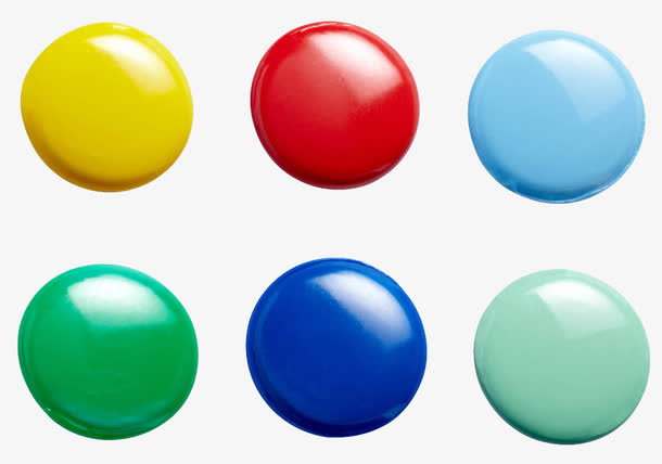 彩色矢量手绘扁式图钉免抠