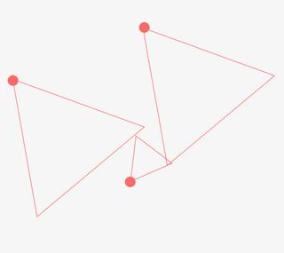 红色三角形卡通合成效果图免抠