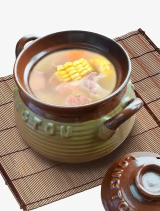 玉米炖羊肉汤摄影免抠