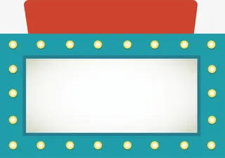 蓝色霓虹灯边框免抠