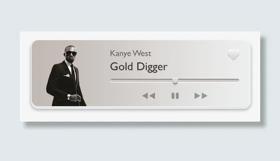 灰色UI音乐播放器免抠