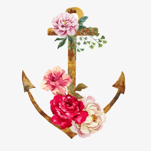 鲜花与锚免抠