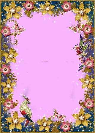 精致百花朝凤边框背景高清