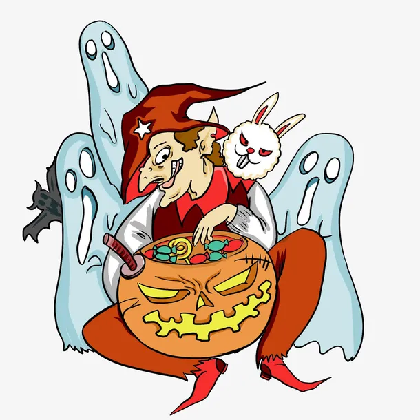 万圣节一堆小鬼魂免抠