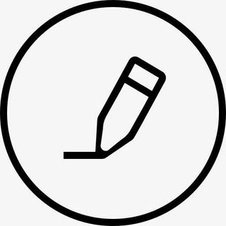 铅笔勾勒出的圆形按钮图标免抠