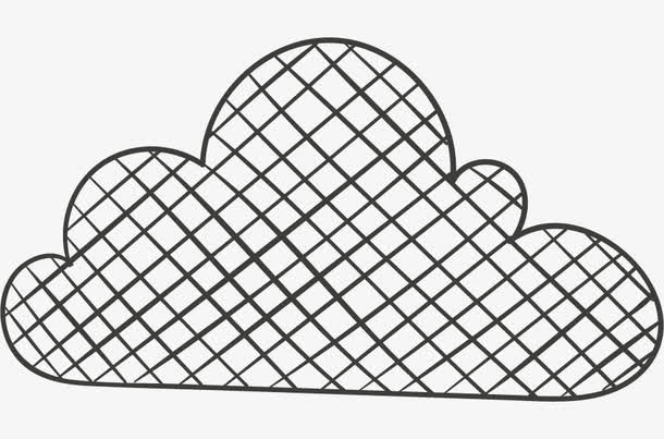 手绘花纹云朵免抠