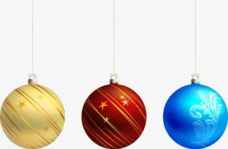 手绘彩色星星圣诞装饰免抠