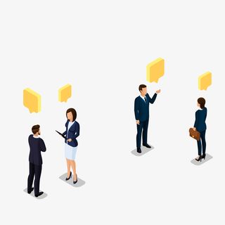 卡通上班的男孩和女孩免抠